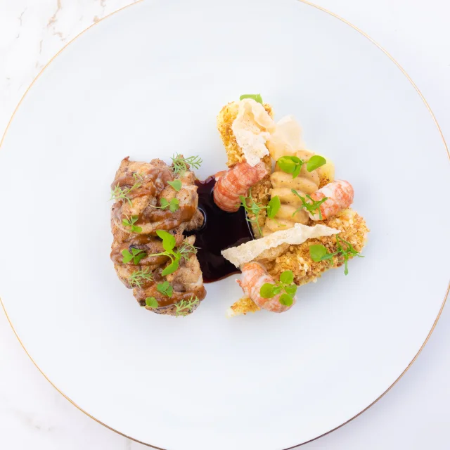 762468 Kalbsbries Dore Flusskrebse Rübe Melissensaft