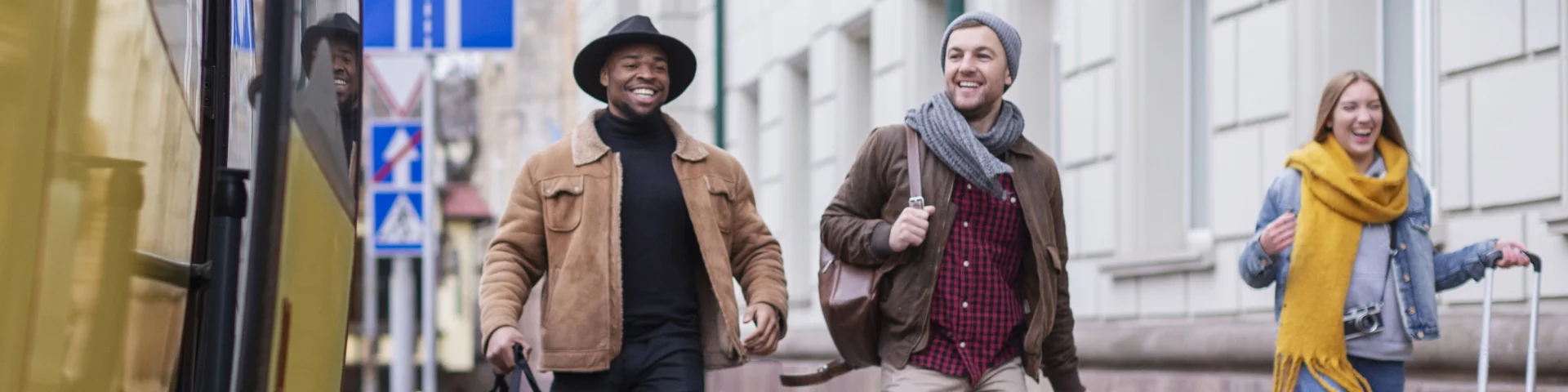 Young Adults Travelling Winter Time