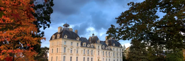 Chateau De Cheverny Feuillage Orange Dautomne